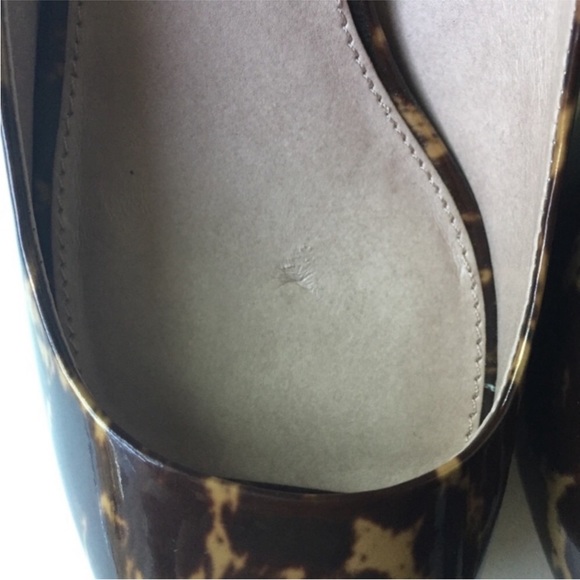 Vince Camuto Patent Leopard Print Kira Peep Toe Pumps - Picture 3 of 6